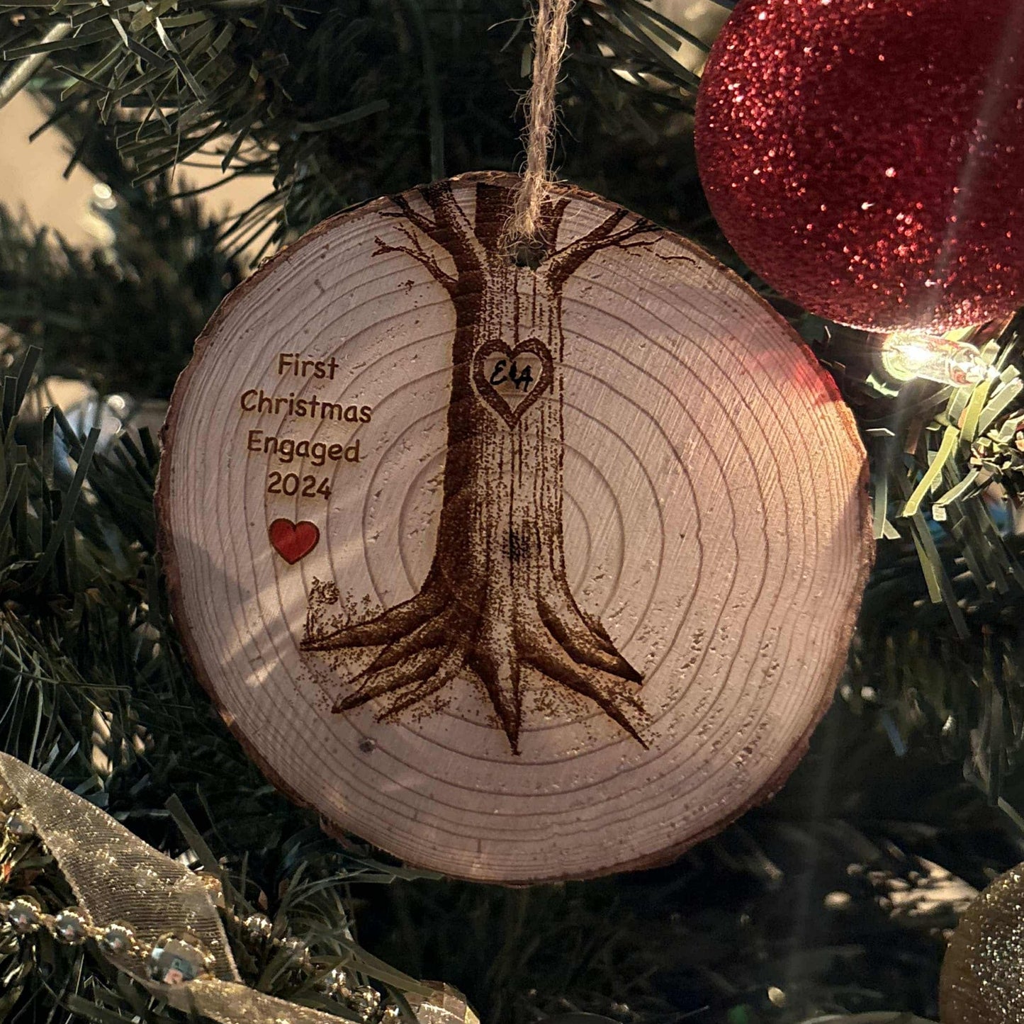 Custom Engagement Holiday Ornament