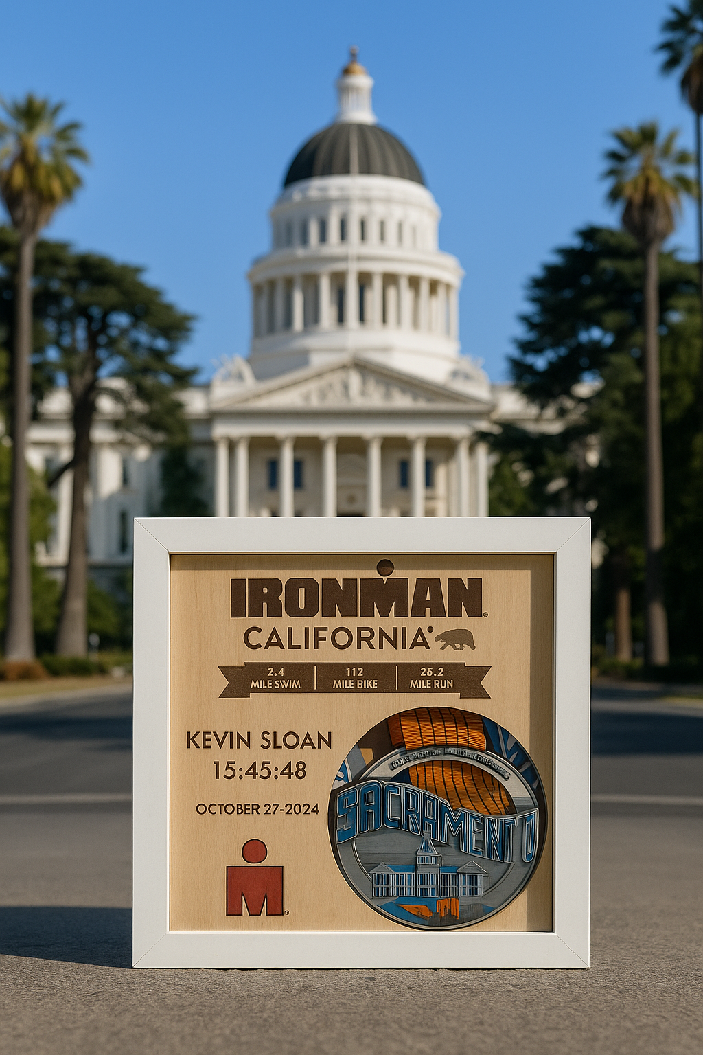 Custom Engraved Race Medal Framed Picture