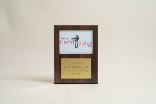 Custom 9x12 Award Plaque with Golden Text Box