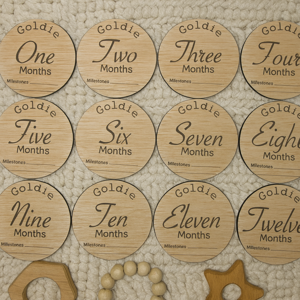Baby Monthly Milestone Custom Signs – Teddy's Handmade