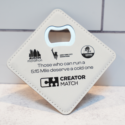 Custom engraved bottle opener coaster