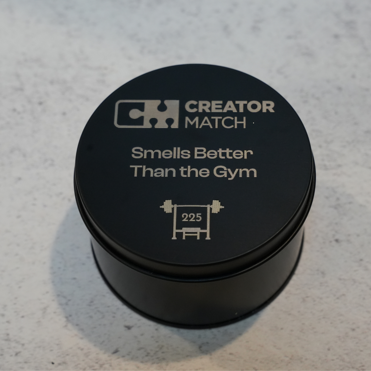 Black Candle Tin Engraved