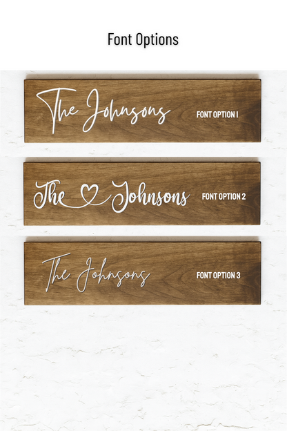 Text and font options for a custom wedding sign