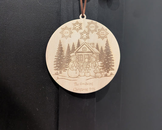 custom made holiday family ornament