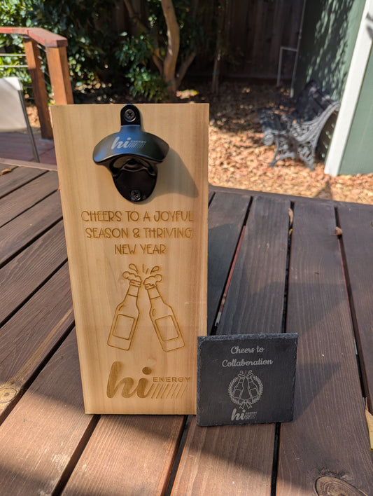 Gift Box- Bottle Opener and Coaster Combo