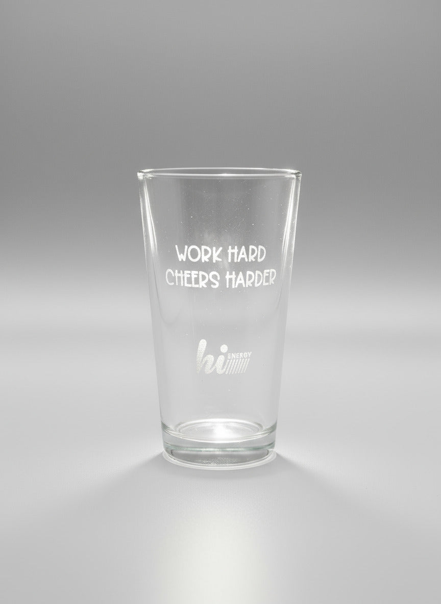 beer glass with engraved message
