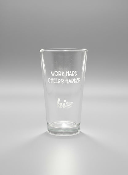beer glass with engraved message