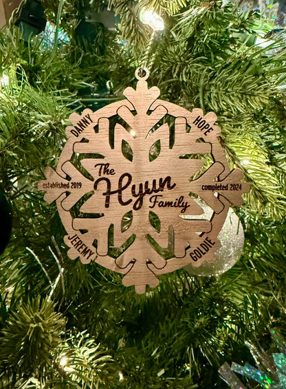 family custom christmas ornament 